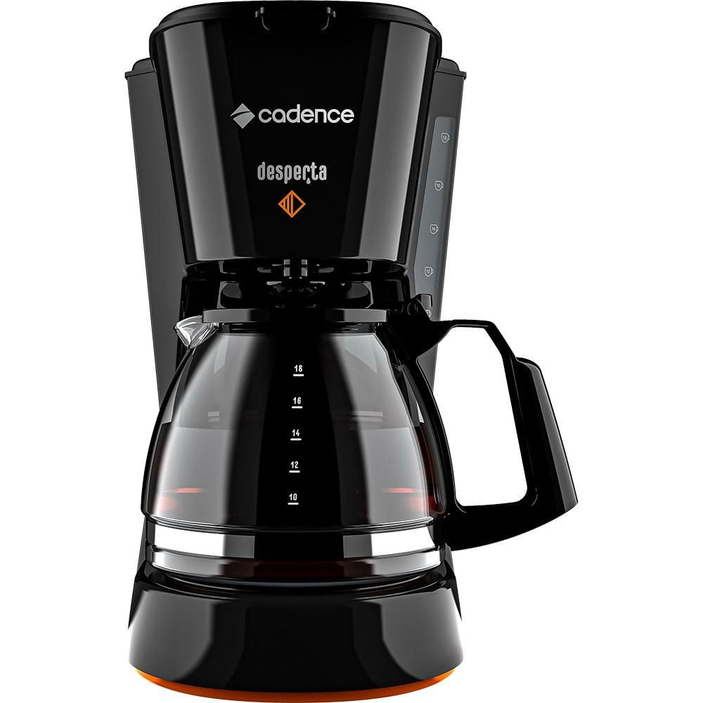 Encontraproduto.com.br - Cafeteira Cadence Desperta Contrast, com Filtro Permanente, 18 Xícaras, Jarra de Vidro 750ml, 600W, Preta - CAF338 220V