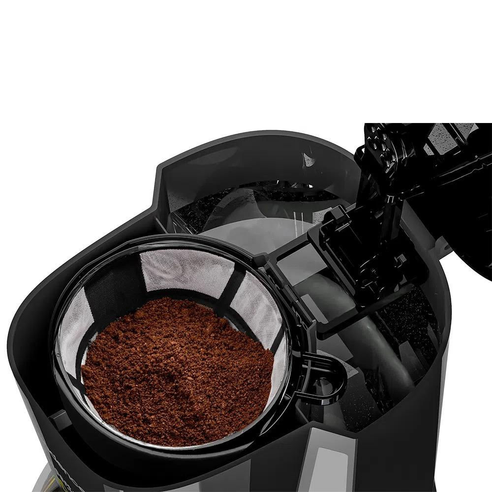 Encontraproduto.com.br - Cafeteira Cadence Desperta Contrast, com Filtro Permanente, 18 Xícaras, Jarra de Vidro 750ml, 600W, Preta - CAF338 220V
