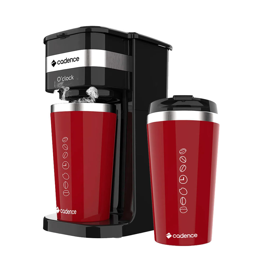 Cafeteira Elétrica Cadence O clock com 2 Copos Térmicos