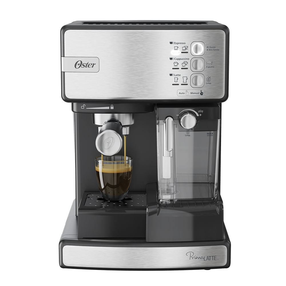 Encontraproduto.com.br - Kit Inox Cafeteira Espresso Nova Primalatte e Torradeira Oster