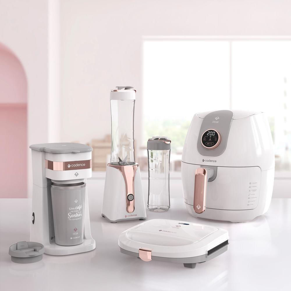 Encontraproduto.com.br - Cafeteira Elétrica Cadence Dream Rosé Gold Com Copo Térmico - 220v