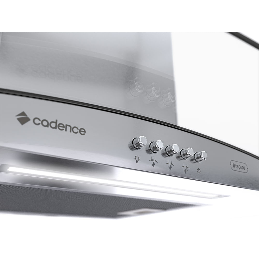 Encontraproduto.com.br - Coifa de Parede Cadence Inspire Vidro Curvo 60cm