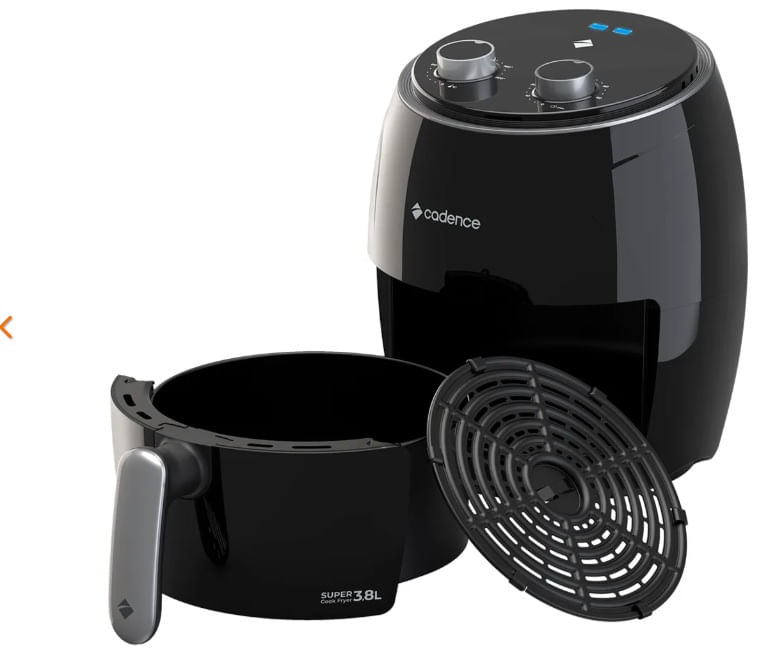 Encontraproduto.com.br - Fritadeira Elétrica Air Fryer 3,8L Frt410 Preto Cadence