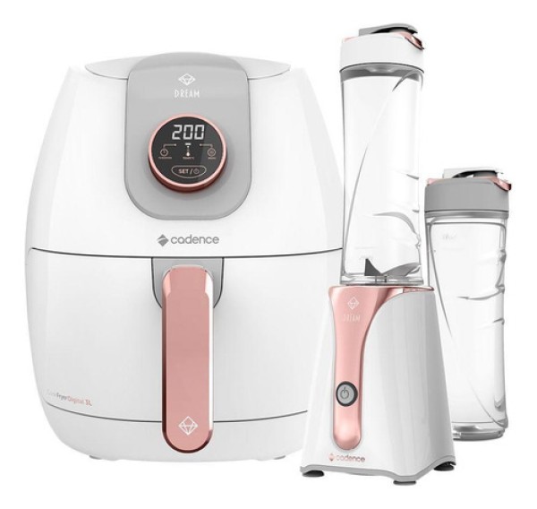 Encontraproduto.com.br - Kit Cadence Dream Rosé Gold - Fritadeira E Blender - 220v