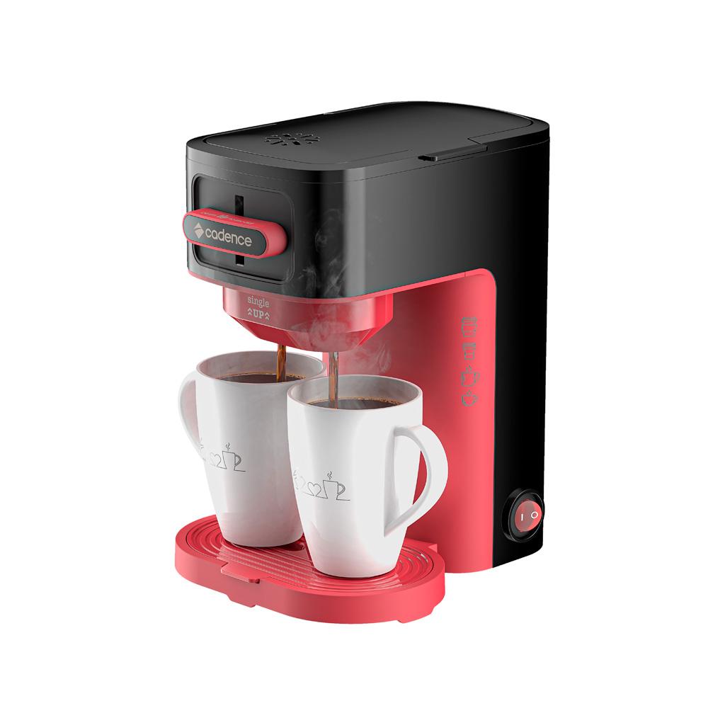 Encontraproduto.com.br - Cafeteira com 2 Xícaras Single CAF230 Cadence Vermelha 127V