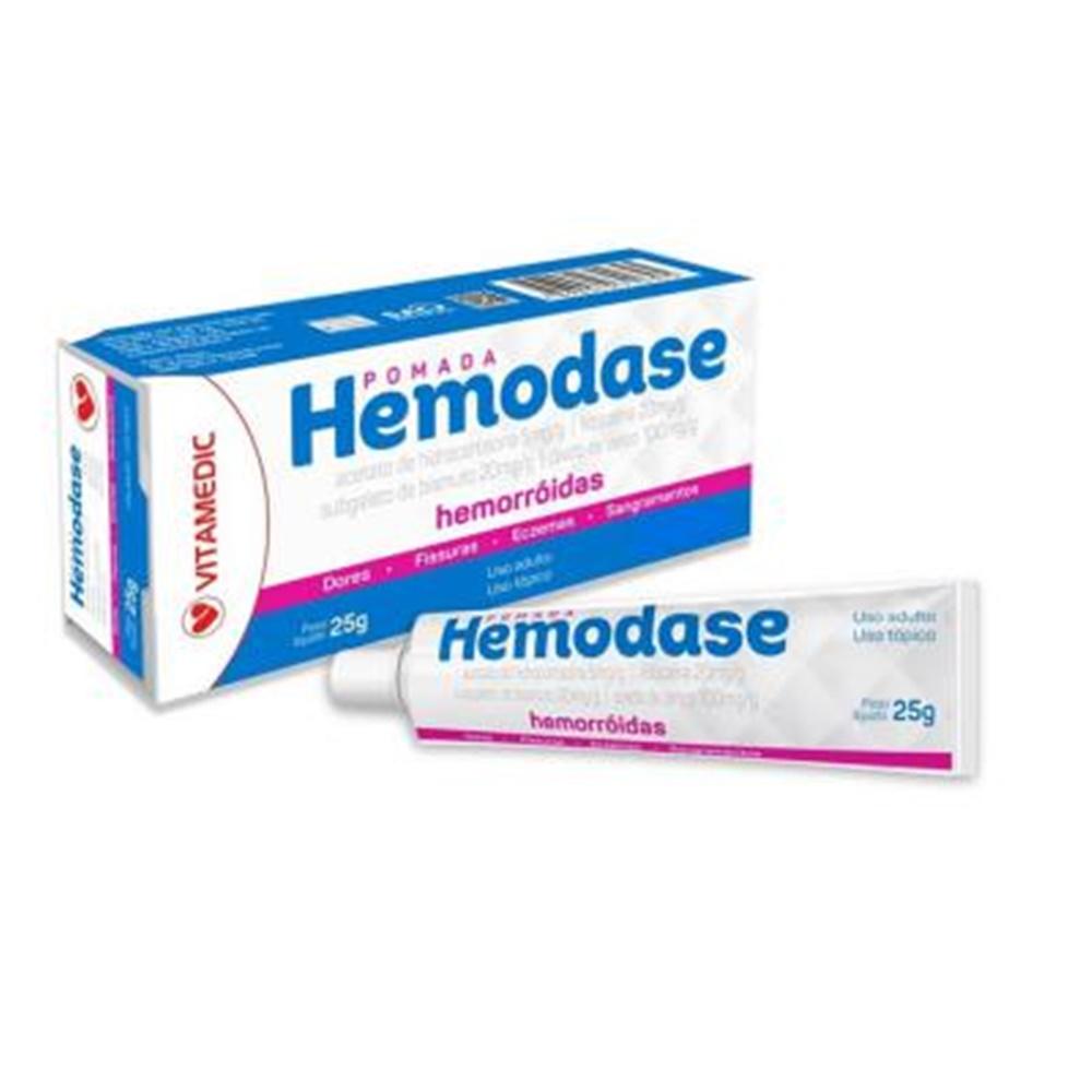 Encontraproduto.com.br - Pomada para hemorroida Vitamedic Hemodase 25g 1 aplicador descartável