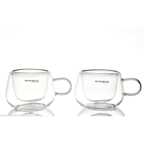 Conjunto 2 Xícaras de Café de Parede Dupla com Alça 100ml - Bugatti