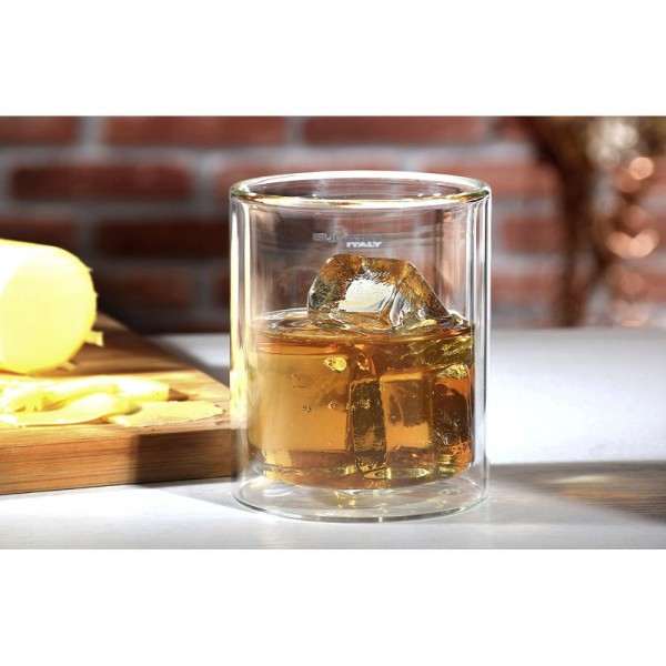 Encontraproduto.com.br - Conjunto 2 Copos de Whisky de Parede Dupla 300ml – Bugatti