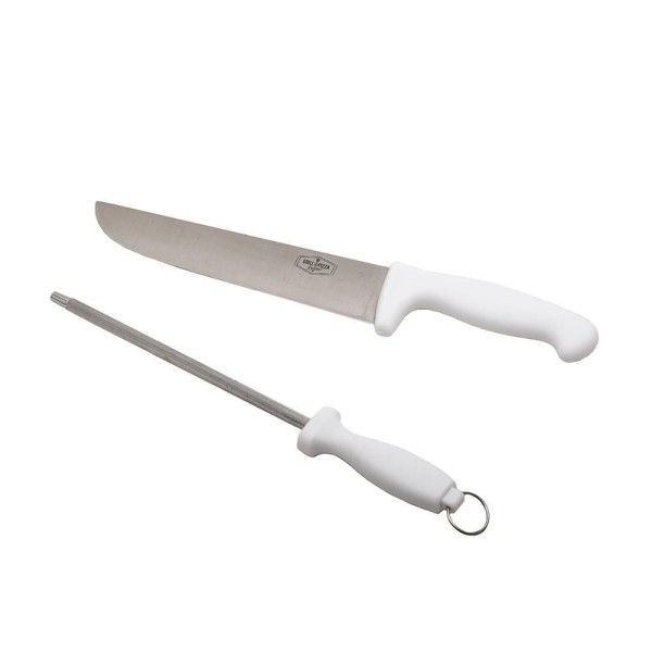 Encontraproduto.com.br - Kit Churrasco Faca Chaira 2 Pçs Grill & Pizza Multiuso Prana