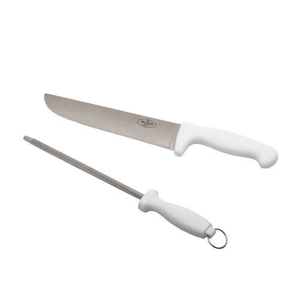 Encontraproduto.com.br - Kit Churrasco Faca Chaira 2 Pçs Grill & Pizza Multiuso Prana