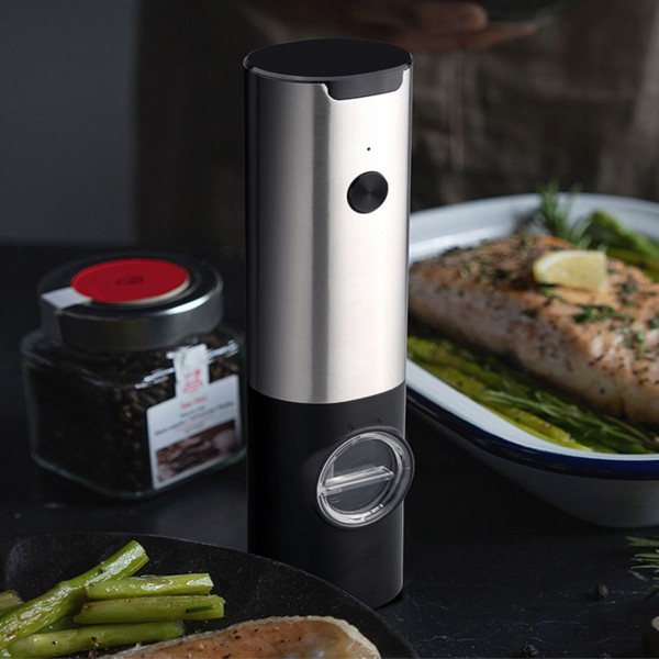 Encontraproduto.com.br - Moedor de Sal e Pimenta  Elétrico Especiarias a Pilha Inox