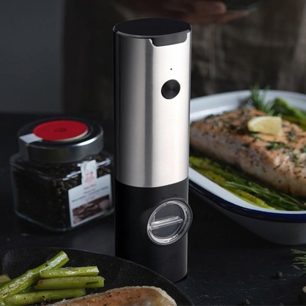 Encontraproduto.com.br - Moedor de Sal e Pimenta  Elétrico Especiarias a Pilha Inox