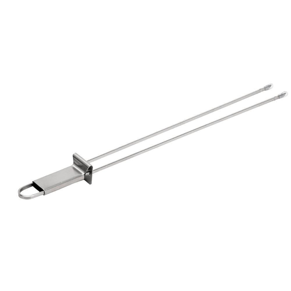 Mini Espeto Duplo Inox Churrasco Linguiça Coração Legumes