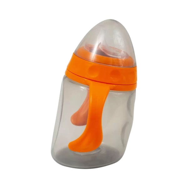 Encontraproduto.com.br - Copo De Transição Alimentação Infantil Bebê Com Alças Bico Silicone Livre BPA Colors Laranja Clingo