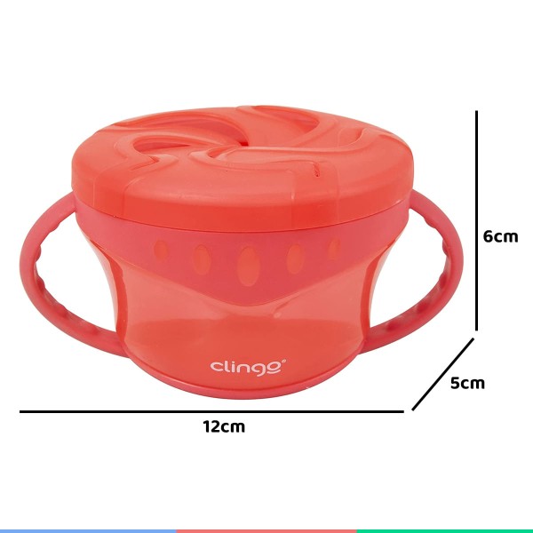 Encontraproduto.com.br - Lancheira Infantil Porta Snacks Com Alça e Tampa Interna 300 ml Para Bebê +6 Meses Smart Rosa Clingo