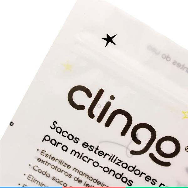 Encontraproduto.com.br - Sacos Esterilizadores Reutilizáveis Para Micro-Ondas Conjunto 5 Saquinhos Total de 110 Usos Zoo Clingo