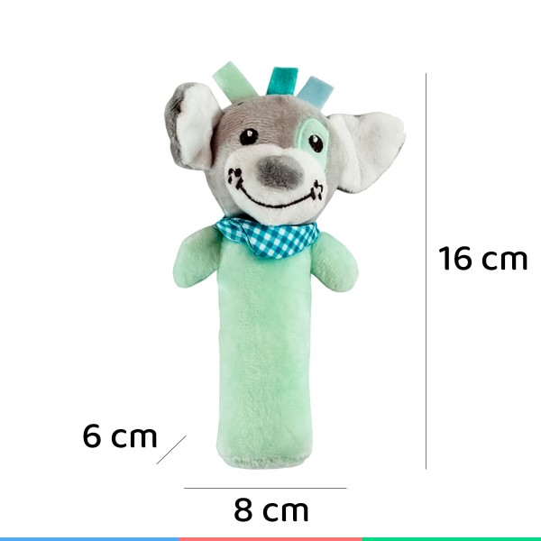 Encontraproduto.com.br - Mini Pelúcia Meu Primeiro Companheiro Cachorrinho Poppy Com Apito Desde o Nascimento Azul Clingo