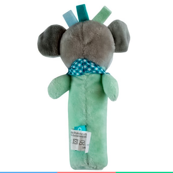 Encontraproduto.com.br - Mini Pelúcia Meu Primeiro Companheiro Cachorrinho Poppy Com Apito Desde o Nascimento Azul Clingo