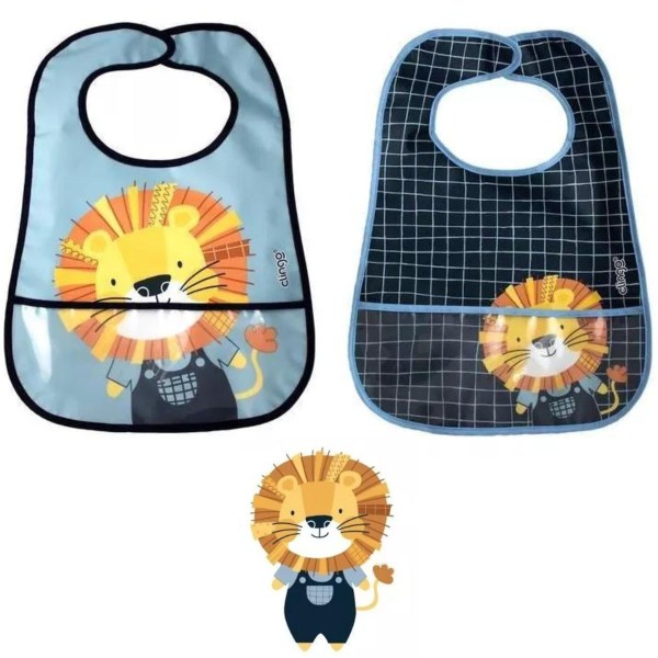 Encontraproduto.com.br - BABADORES COM BOLSO COLETOR LUKE - 2 UNIDADES - CLINGO
