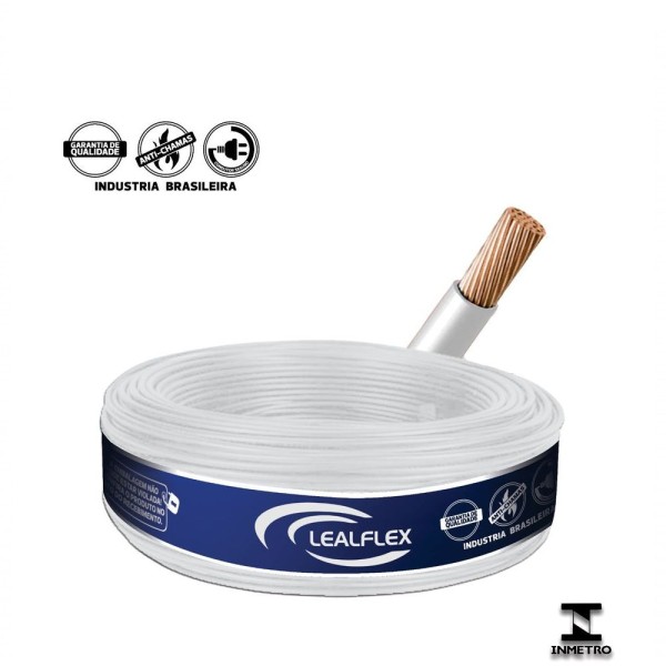 Encontraproduto.com.br - Fio Elétrico 750V Cobre Cabo Flexível 4,0Mm 100 M. Lealflex - Branco