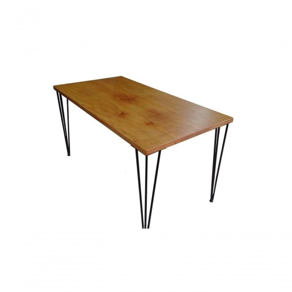 Mesa Jantar Madeira Pés De Ferro Estilo Industrial 2,00 Mts