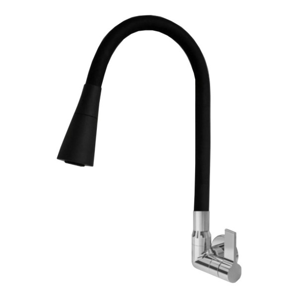 Encontraproduto.com.br - Torneira De Cozinha Gourmet Veneza Preta Oliveira 1167 C-70 1/4 De Volta De Parede