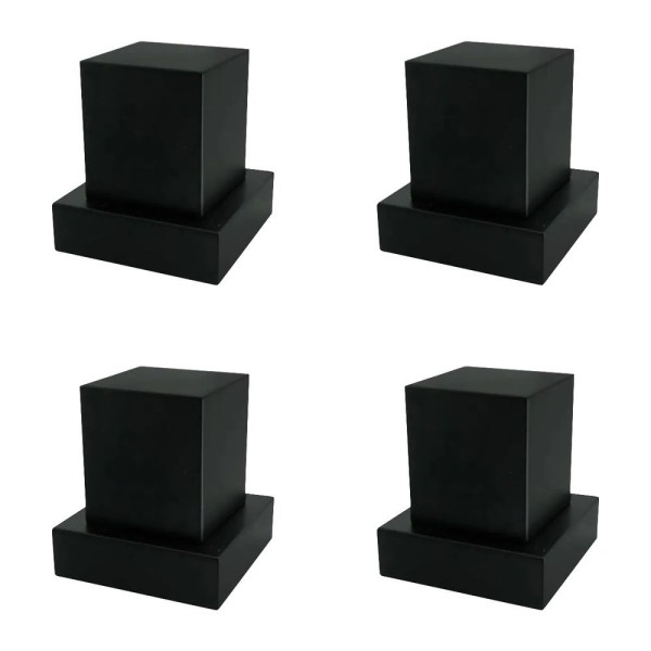 Kit Com 4 Acabamento Quadrado Registro 1-2 E 3-4 Volante C-80 Metal Preto Padrão Deca