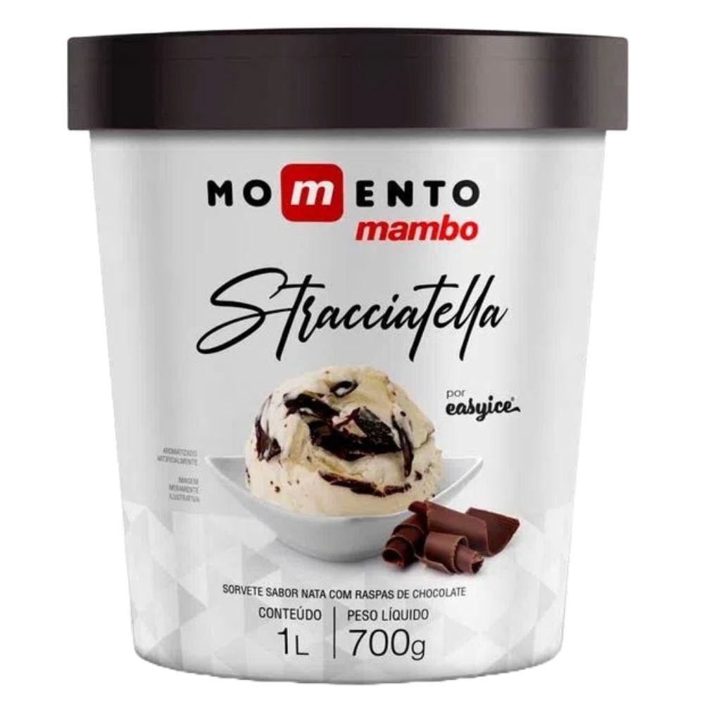 Sorvete Premium Stracciatella Momento Mambo 1 Litro