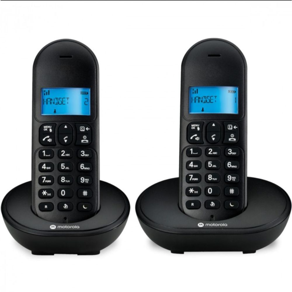 Encontraproduto.com.br - Telefone Sem Fio Motorola Mt150-2 Dect Com 2 Preto