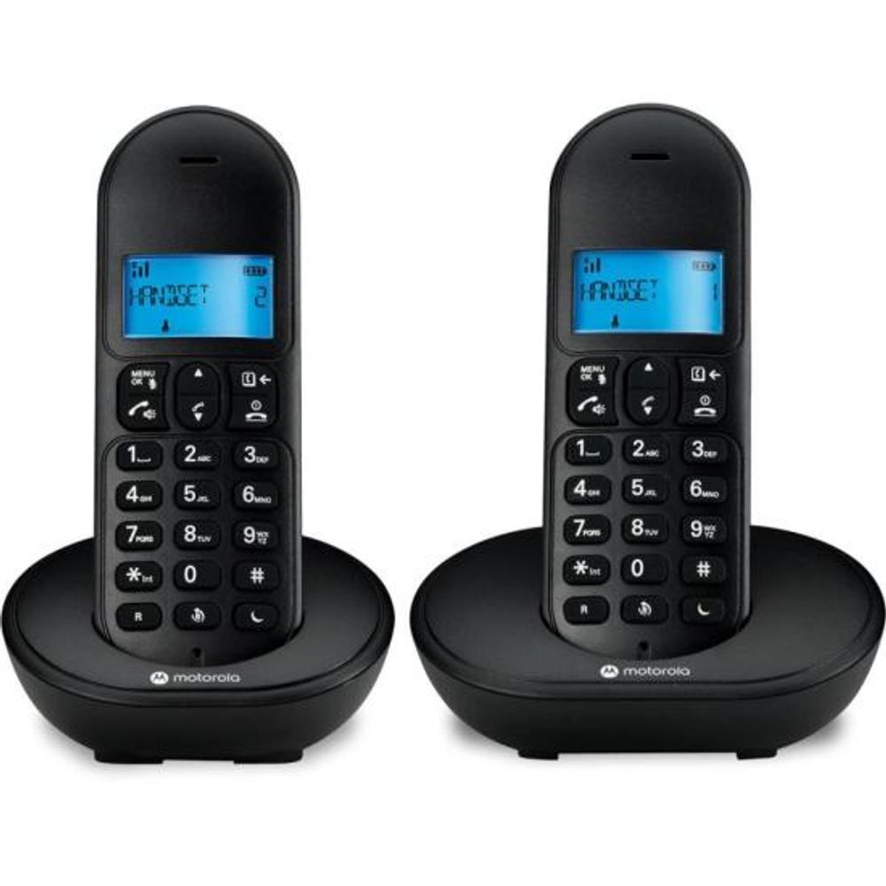 Encontraproduto.com.br - Telefone Sem Fio Motorola Mt150-2 Dect Com 2 Preto