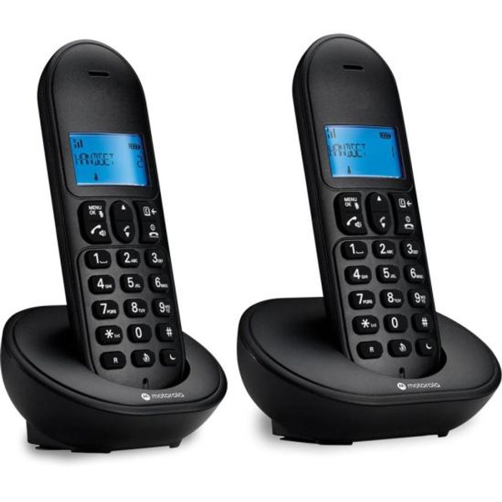 Encontraproduto.com.br - Telefone Sem Fio Motorola Mt150-2 Dect Com 2 Preto