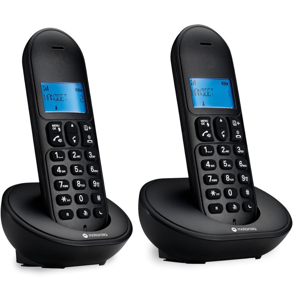 Encontraproduto.com.br - Telefone Sem Fio Motorola Mt150-2 Dect Com 2 Preto