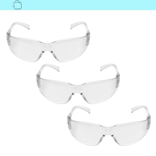 Encontraproduto.com.br - Óculos Virtua Transparente 3m Kit Com 3 Unidades