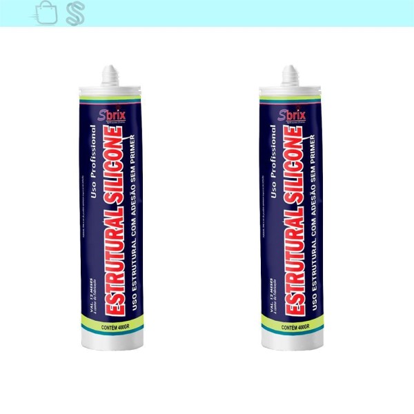 Encontraproduto.com.br - Kit 2 Silicone Estrutural Sbrix 400g Cor Preto