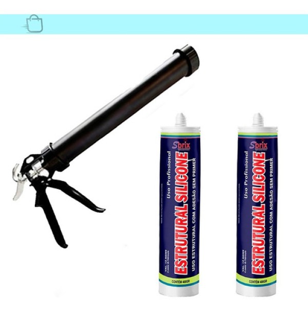 2 Silicone Estrutural Branco 400g Sbrix Aplicadora