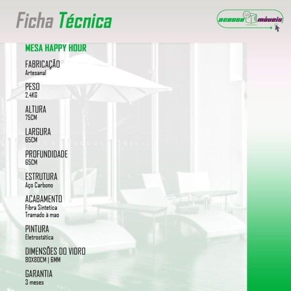Encontraproduto.com.br - Mesa Para área Externa Redonda Happy Hour De Aço E Fibra Sintética E Vidro 80 Cm Acesse