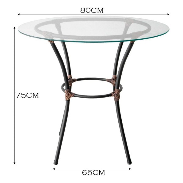 Encontraproduto.com.br - Mesa Para área Externa Redonda Happy Hour De Aço E Fibra Sintética E Vidro 80 Cm Acesse