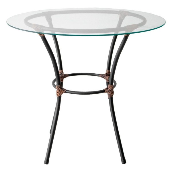Encontraproduto.com.br - Mesa Para área Externa Redonda Happy Hour De Aço E Fibra Sintética E Vidro 80 Cm Acesse