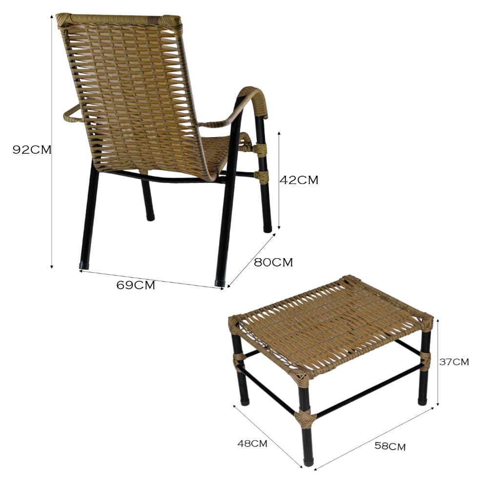 Encontraproduto.com.br - Conjunto de Mesa de Centro e 4 Cadeiras Bela para Área Externa