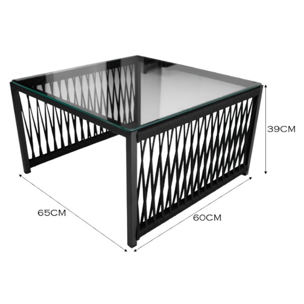Encontraproduto.com.br - Conjunto de 2 Poltronas e Mesa de Centro Quadrada com Tampo de Vidro Santigo