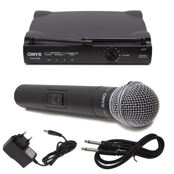 Encontraproduto.com.br - Kit 10 Microfones sem Fio TK U120 UHF Onyx