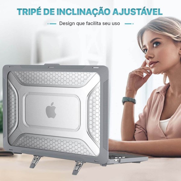 Encontraproduto.com.br - Capa Protetora Anti Impacto Macbook Pro 13.3 Pol A1989 cinza