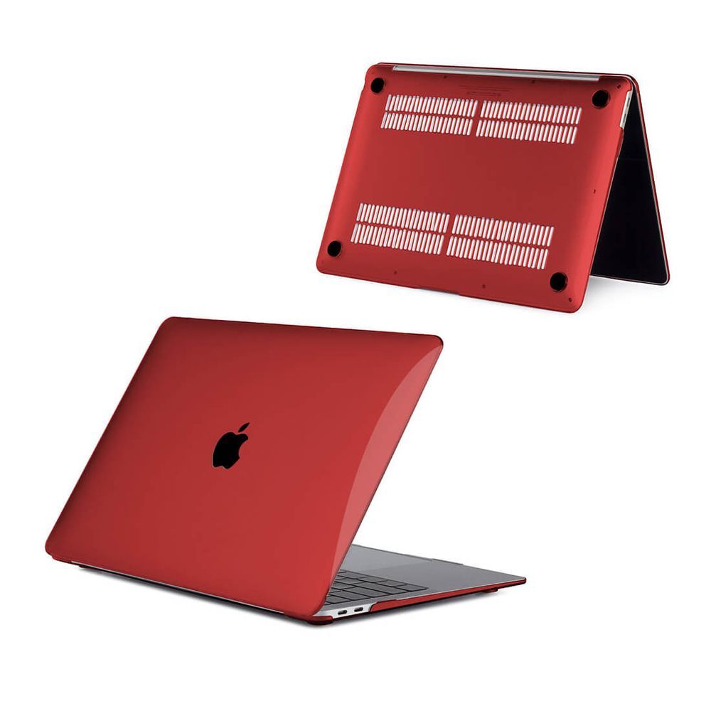 Encontraproduto.com.br - Capa Logo Recortado Macbook Pro 16.2 Pol A2485 vermelha