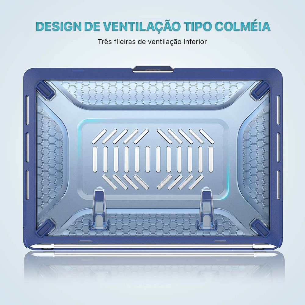 Encontraproduto.com.br - Capa Protetora Anti Impacto Macbook Pro 14.2 Pol A2918 A2992 Cor:azul