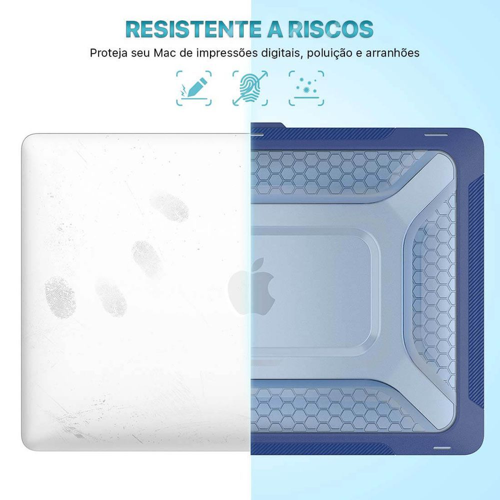 Encontraproduto.com.br - Capa Protetora Anti Impacto Macbook Pro 14.2 Pol A2918 A2992 Cor:azul