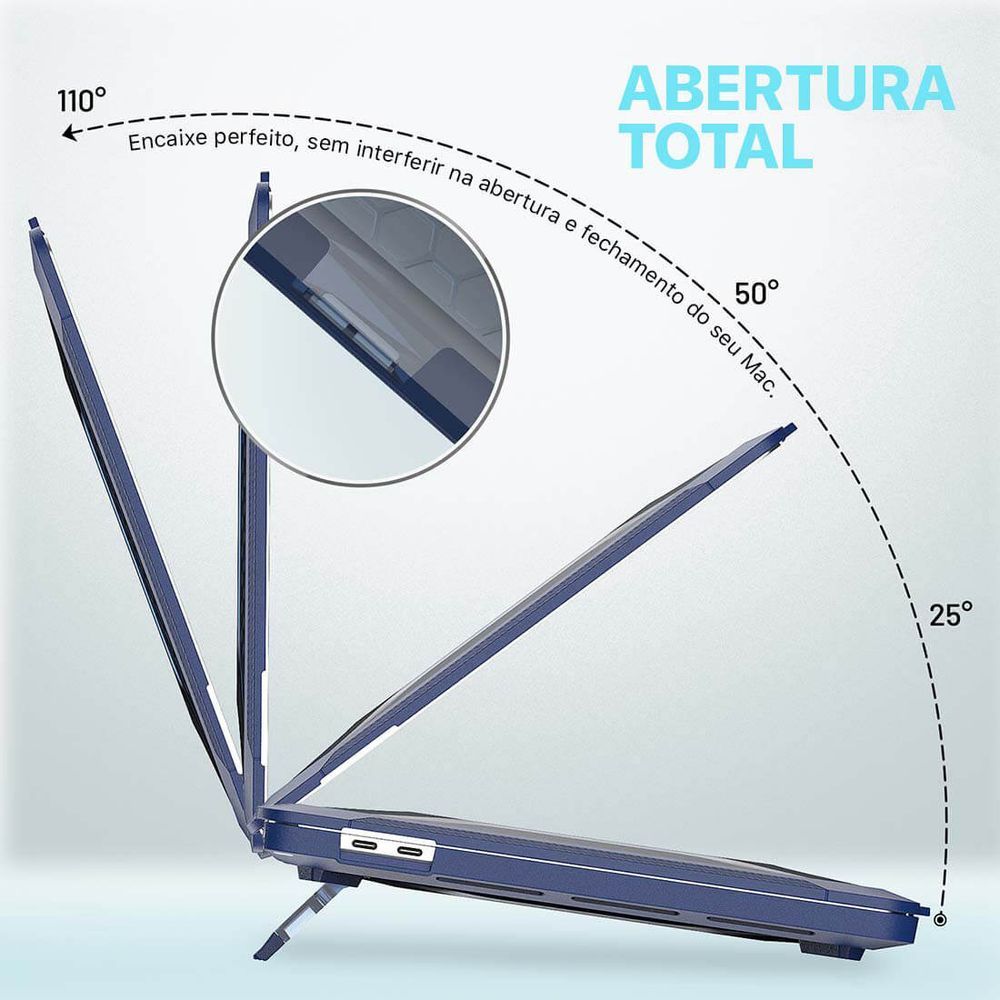 Encontraproduto.com.br - Capa Protetora Anti Impacto Macbook Pro 14.2 Pol A2918 A2992 Cor:azul