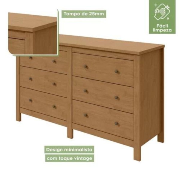 Encontraproduto.com.br - Cômoda Maggiore Lopas com Corrediça Telescópica - Amendoa Clean