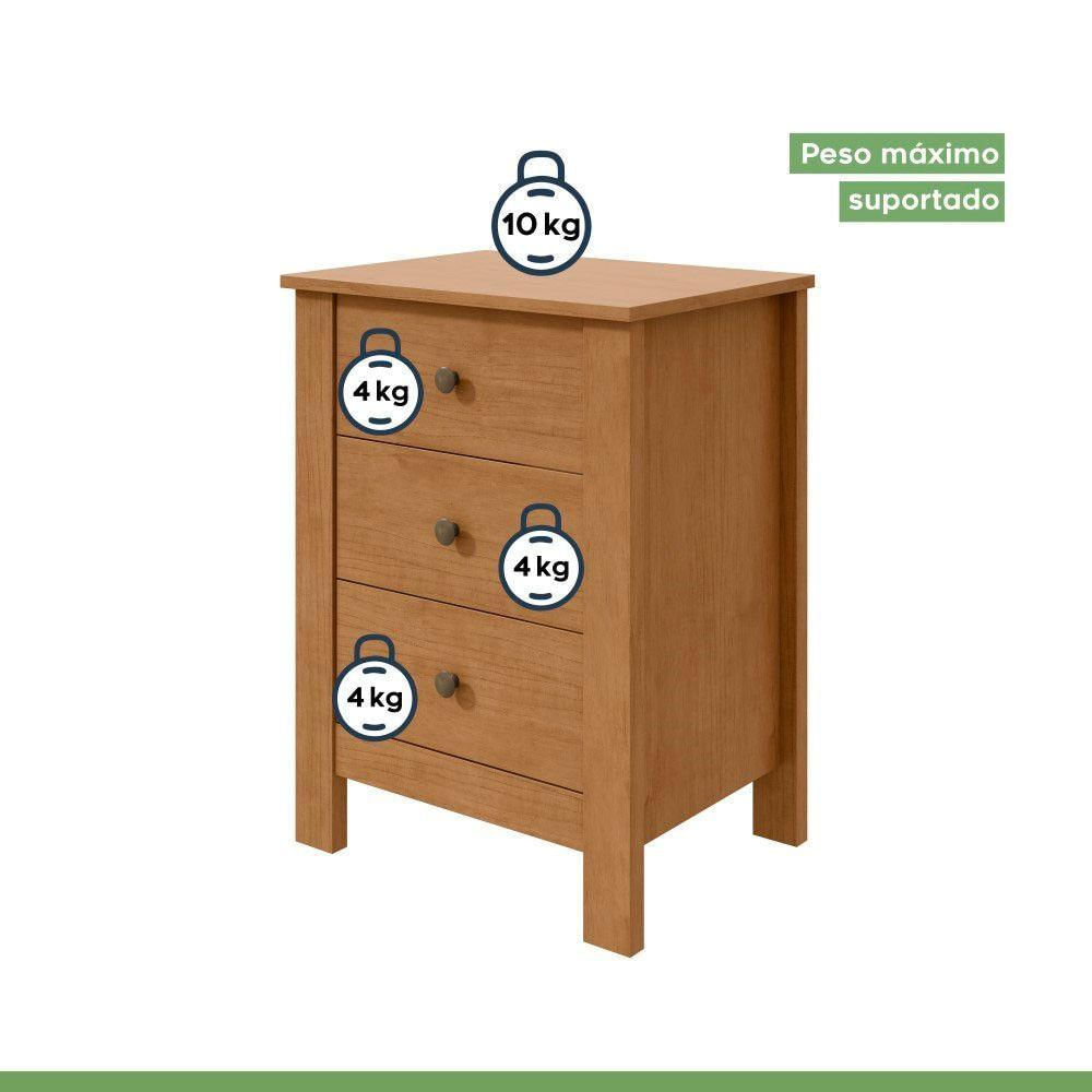 Encontraproduto.com.br - Mesa de Cabeceira Maggiore Lopas com Gavetas - Amêndoa