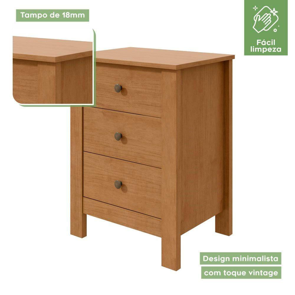 Encontraproduto.com.br - Mesa de Cabeceira Maggiore Lopas com Gavetas - Amêndoa