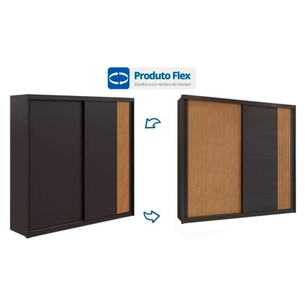 Encontraproduto.com.br - Guarda Roupas 2 Portas De Correr Velaris C- De Correr E 4 Gavetas Branco-Lopas